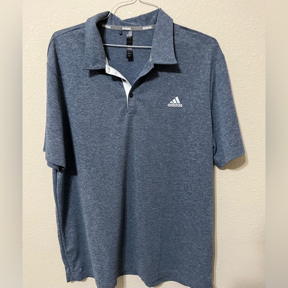 NWT. ADIDAS Men’s Drive Heather Golf Polo Shirt, Grayish Blue, worn once